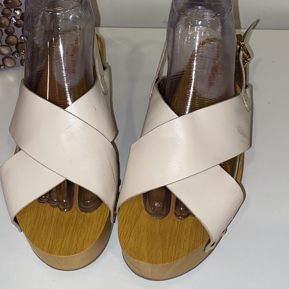 Sam Edelman Bentlee Wood Effect Flatform Heeled Sandals - Picture 3 of 11